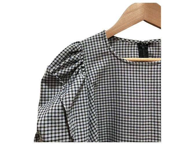 Autre Marque Blusa Anplegant de cuadros con mangas fruncidas - vista 2