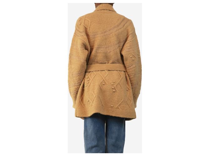 Chanel Grobstrick-Cardigan in Hellbraun - size UK 8 - Ansicht 2