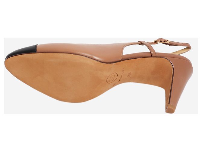 Chanel Zapatos slingback de cuero marrón - size EU 38 - vista 6