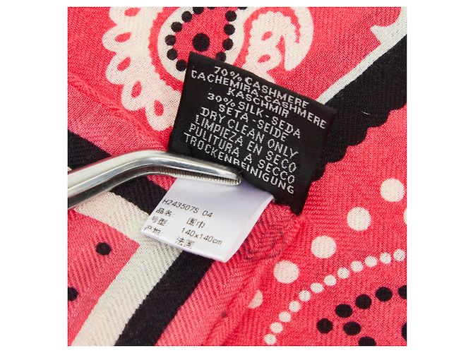 Hermès Sciarpa in cashmere e seta rosa Hermes - vista 6