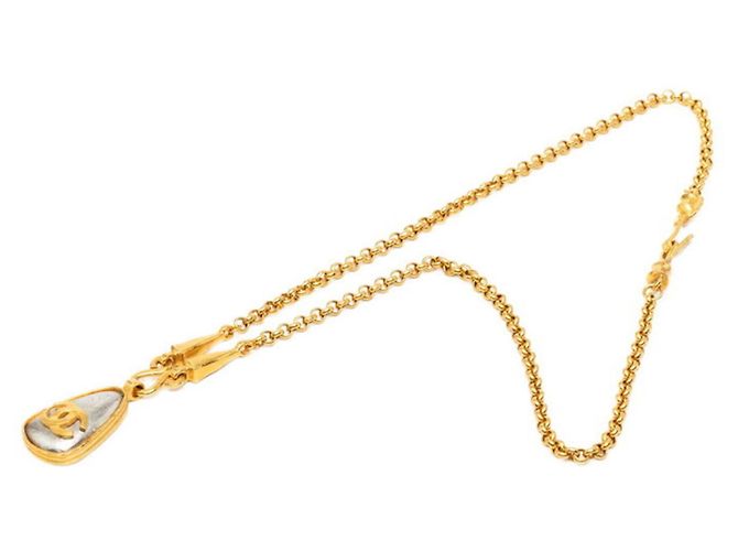 Collana vintage a catena a forma di goccia Chanel Coco Mark - vista 3