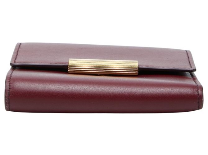 Cartera tri-fold de cuero Bordeaux Bottega Veneta - vista 3