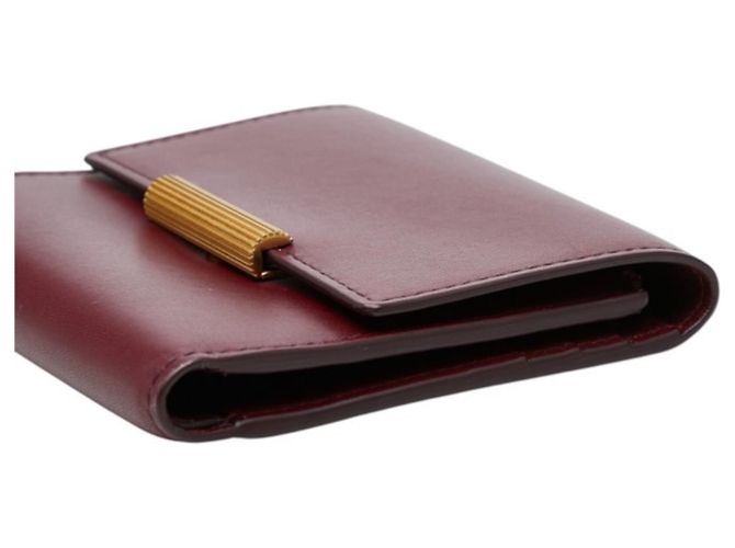Cartera tri-fold de cuero Bordeaux Bottega Veneta - vista 4