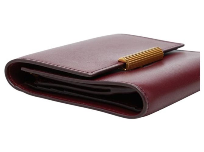 Cartera tri-fold de cuero Bordeaux Bottega Veneta - vista 5