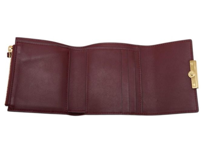 Cartera tri-fold de cuero Bordeaux Bottega Veneta - vista 6