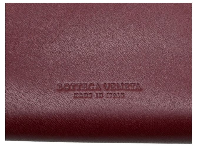Cartera tri-fold de cuero Bordeaux Bottega Veneta - vista 7