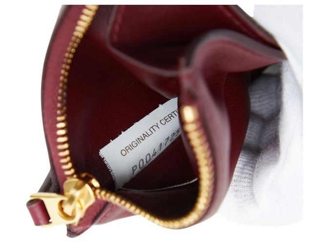 Cartera tri-fold de cuero Bordeaux Bottega Veneta - vista 9