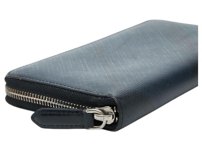 Burberry Navy Shadow Check Round Zip Long Wallet - view 5
