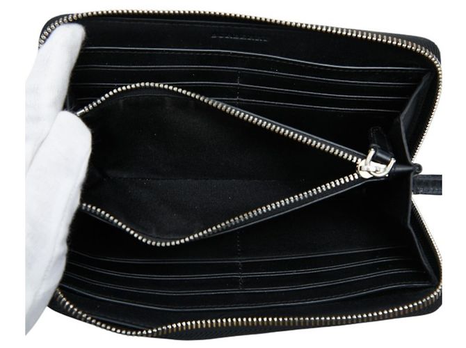 Burberry Navy Shadow Check Round Zip Long Wallet - view 6
