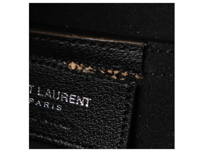 Autre Marque Saint Laurent Shopper aus schwarzem Leder mit Fransen - Ansicht 6