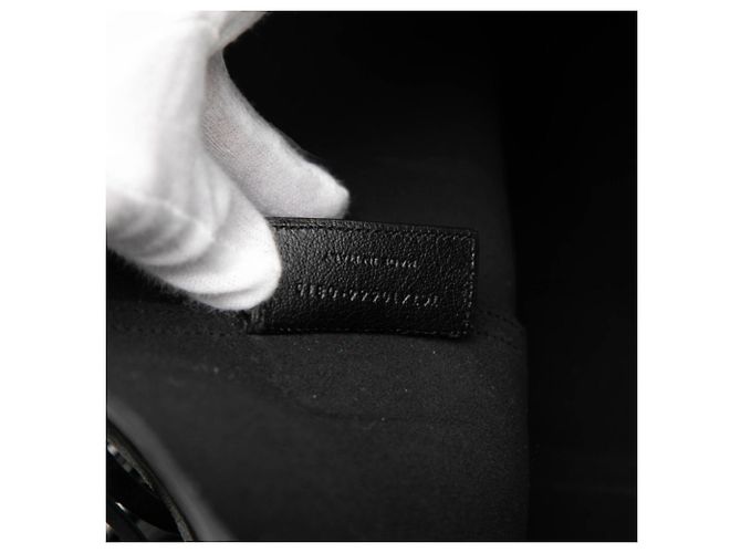 Autre Marque Saint Laurent Shopper aus schwarzem Leder mit Fransen - Ansicht 7