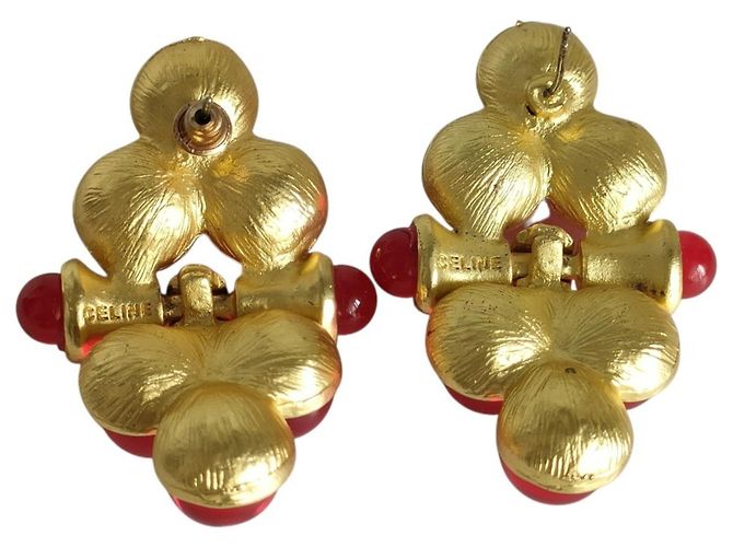 Céline CELINE Vintage Stone Large Stud Earrings - view 4