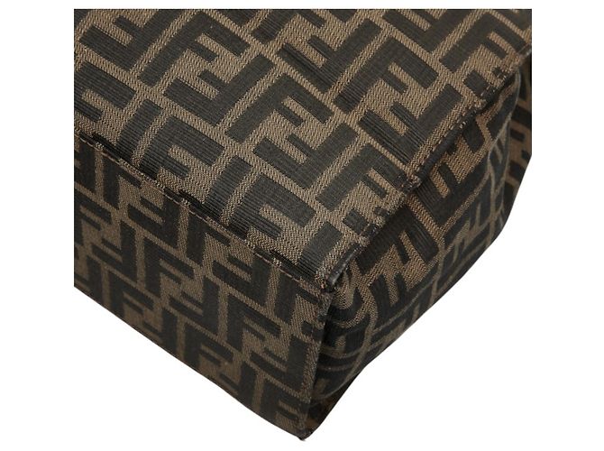Fendi Zucca Tote Bag Schultertasche aus braunem Canvas und Leder - Ansicht 4