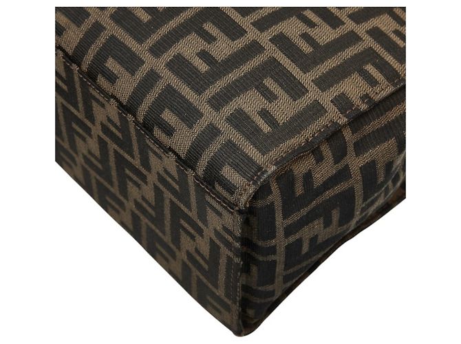 Fendi Zucca Tote Bag Schultertasche aus braunem Canvas und Leder - Ansicht 6
