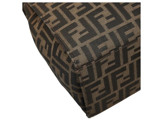 Fendi Zucca Tote Bag Schultertasche aus braunem Canvas und Leder - Ansicht 7