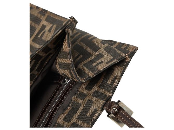 Fendi Zucca Tote Bag Schultertasche aus braunem Canvas und Leder - Ansicht 9