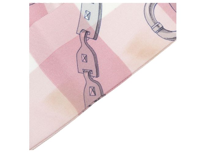 Hermès Lenço Twilly Hermes em seda rosa - vista 4