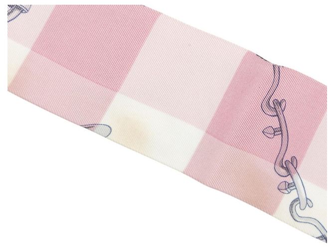 Hermès Lenço Twilly Hermes em seda rosa - vista 5