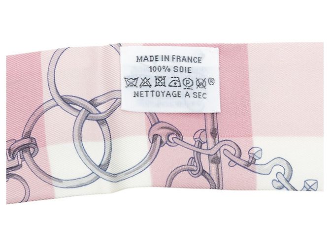 Hermès Lenço Twilly Hermes em seda rosa - vista 6