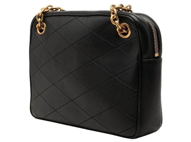 Autre Marque Borsa a tracolla con catena in pelle nera Saint Laurent - vista 2