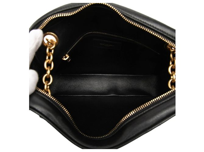 Autre Marque Borsa a tracolla con catena in pelle nera Saint Laurent - vista 4