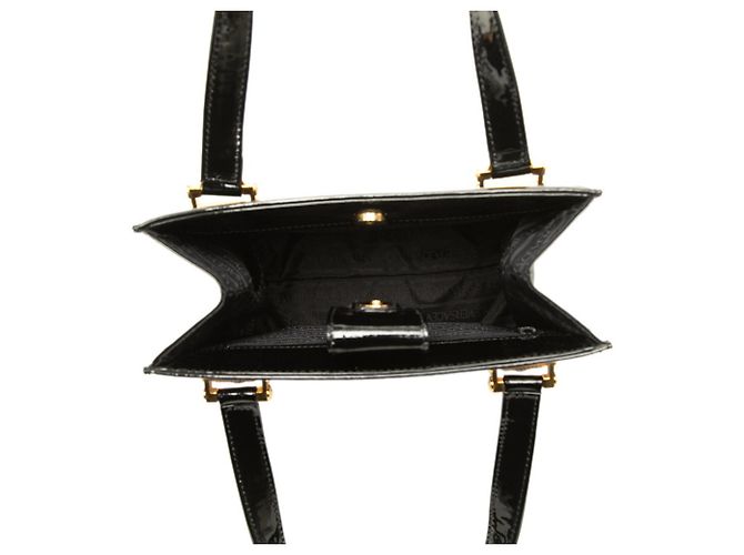 Sac à main Versace en cuir noir - vue 4