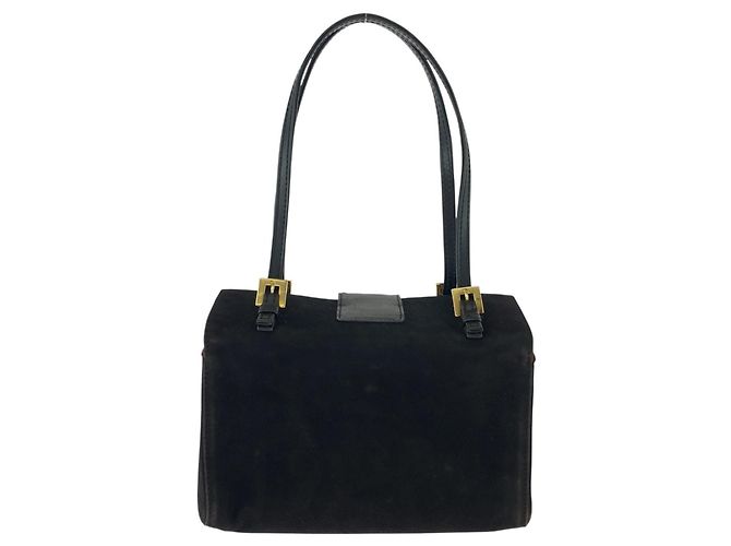 Fendi Mamma Handtasche aus schwarzem Wildleder - Ansicht 2