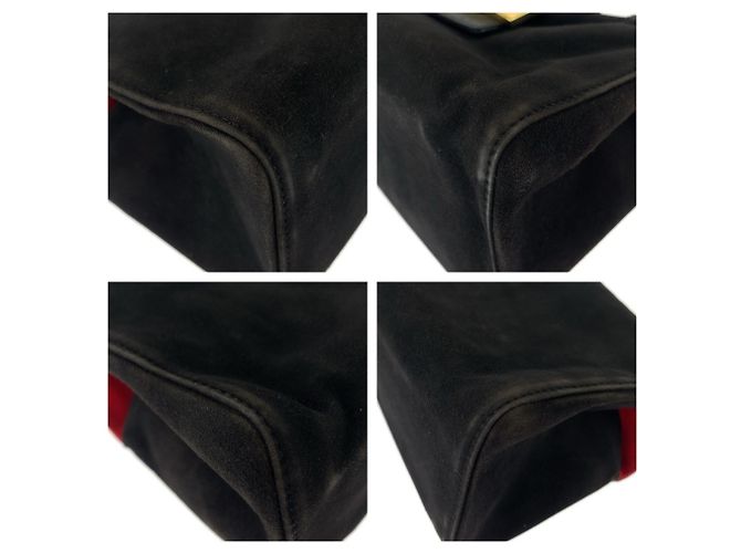 Fendi Mamma Handtasche aus schwarzem Wildleder - Ansicht 3
