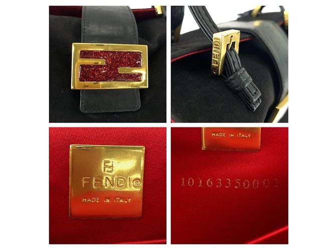 Fendi Mamma Handtasche aus schwarzem Wildleder - Ansicht 4