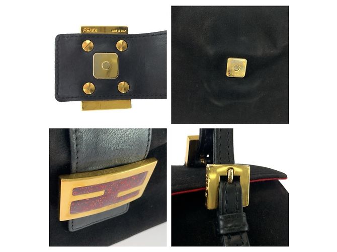 Fendi Mamma Handtasche aus schwarzem Wildleder - Ansicht 5