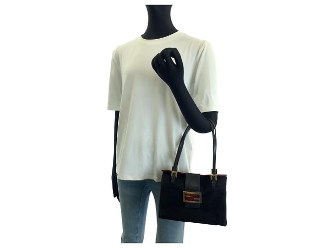 Fendi Mamma Handtasche aus schwarzem Wildleder - Ansicht 7