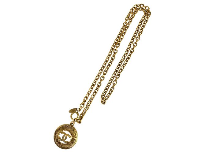 Collier Chanel Coco Mark plaqué or - vue 3