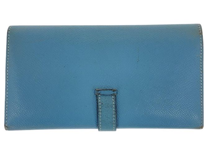 Hermès Cartera larga tri-fold Hermes Bearn en Light Blue - vista 2