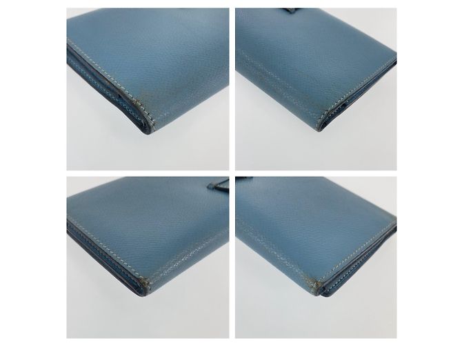 Hermès Cartera larga tri-fold Hermes Bearn en Light Blue - vista 4