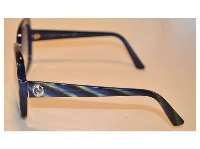 Gucci GG3190/S occhiali da sole in acetato blu e verdi - vista 3