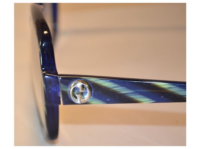 Gucci GG3190/S occhiali da sole in acetato blu e verdi - vista 4