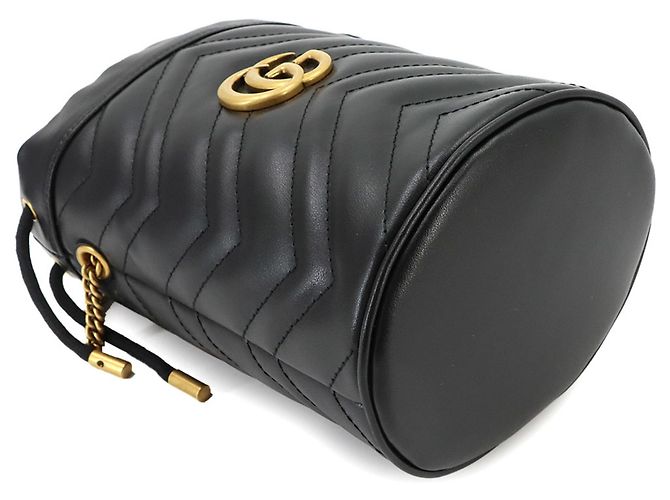 Borsa a secchiello mini con catena Gucci GG Marmont - vista 5