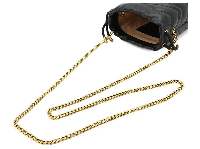 Borsa a secchiello mini con catena Gucci GG Marmont - vista 6