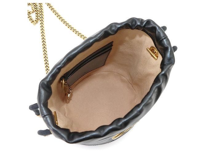 Borsa a secchiello mini con catena Gucci GG Marmont - vista 7