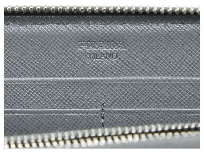 Prada Gray Saffiano Leather Coin Purse - view 8