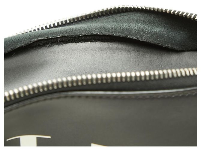 Borsa a tracolla in pelle nera Valentino VLTN Logo - vista 10