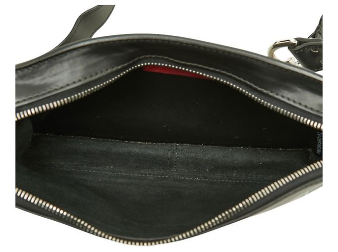 Borsa a tracolla in pelle nera Valentino VLTN Logo - vista 8