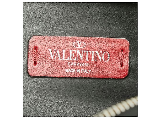 Borsa a tracolla in pelle nera Valentino VLTN Logo - vista 9