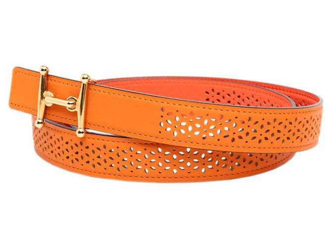 Hermès Cinto Hermes Mall H em Orange/Red - vista 2