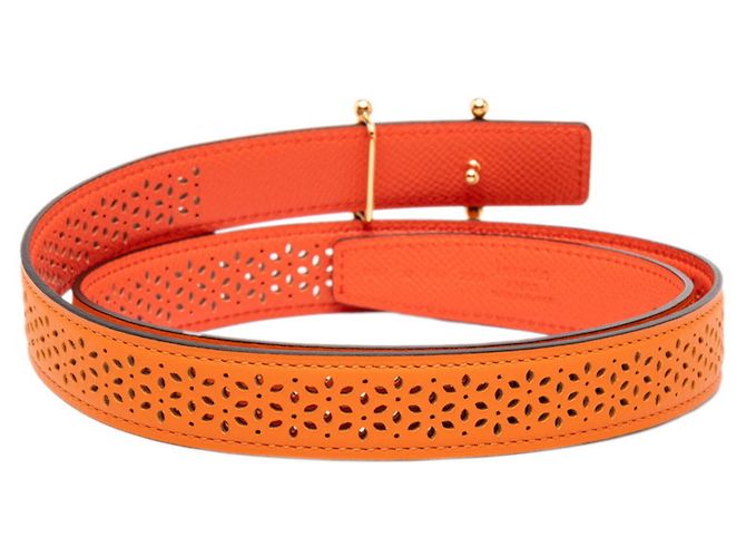 Hermès Cinto Hermes Mall H em Orange/Red - vista 3