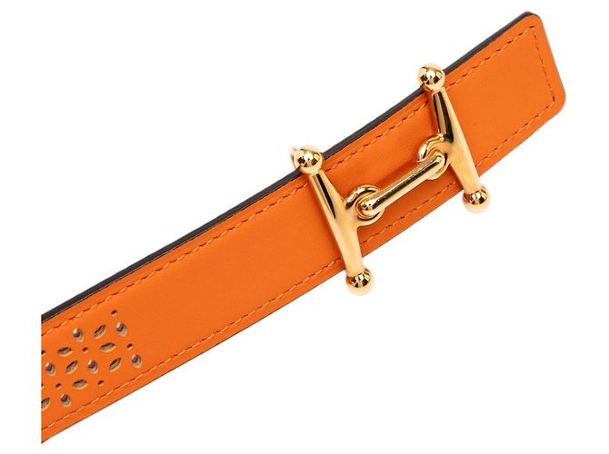 Hermès Cinto Hermes Mall H em Orange/Red - vista 4
