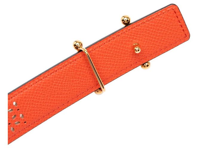 Hermès Cinto Hermes Mall H em Orange/Red - vista 5