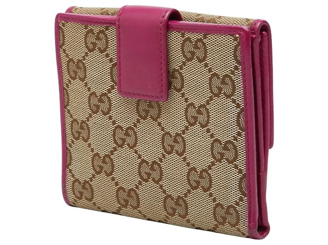 Cartera bi-fold Gucci GG Canvas con placa de metal - vista 2