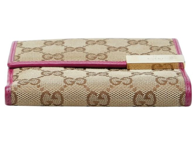 Cartera bi-fold Gucci GG Canvas con placa de metal - vista 3