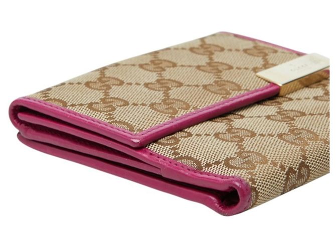 Cartera bi-fold Gucci GG Canvas con placa de metal - vista 5